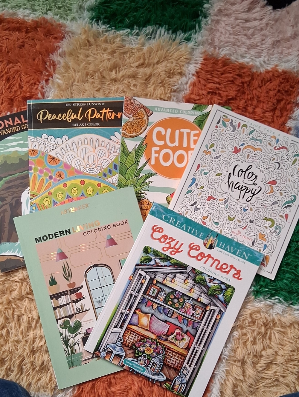 Set Of 6 Brand New Adult Coloring Books